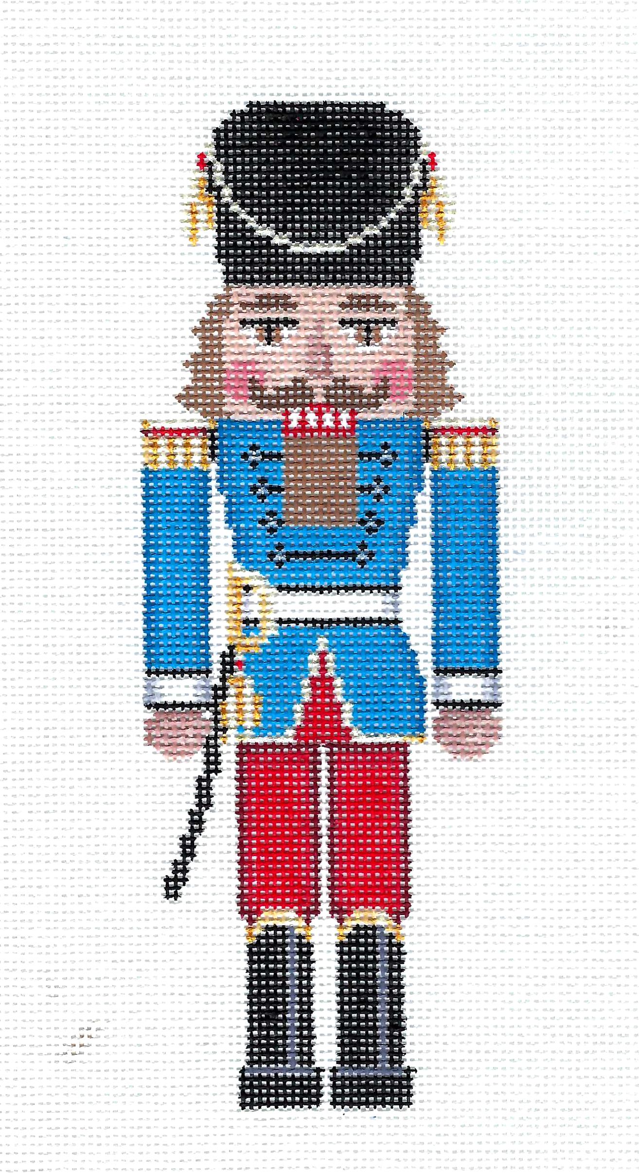 NUTCRACKER ~ Blue Guard Nutcracker 18 Mesh handpainted Needlepoint Canvas by Susan Roberts