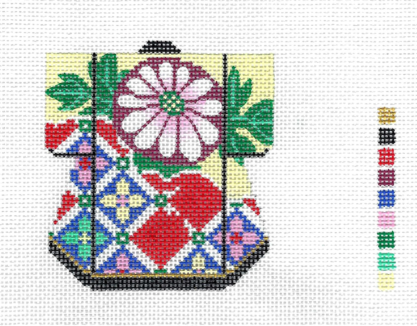 Kimono ~ Elegant Blossoms on a Petite Oriental Kimono handpainted Needlepoint Canvas by LEE *RETIRED*