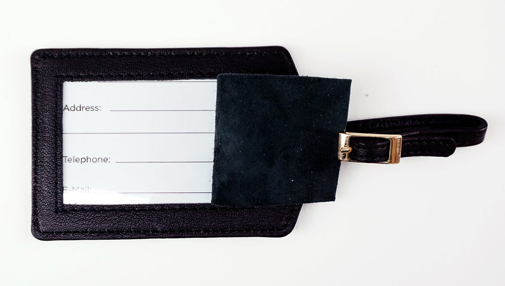 Accessory Premium Black Leather Earth Luggage or ID TAG for a