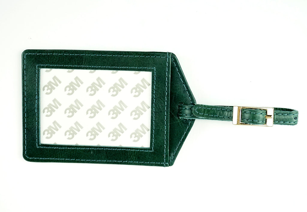 Accessory Premium Dark Green Leather Earth Luggage or ID TAG
