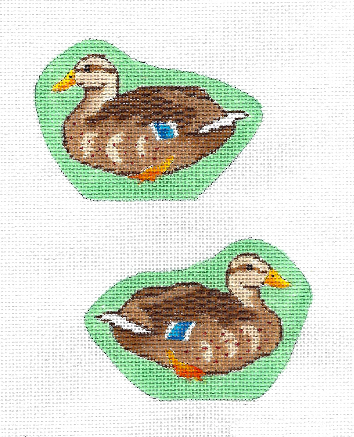 Bird ~ Female Mallard Duck 2 Sided Ornament 18 mesh handpainted 3-D Needlepoint Ornament Canvas by MM Designs