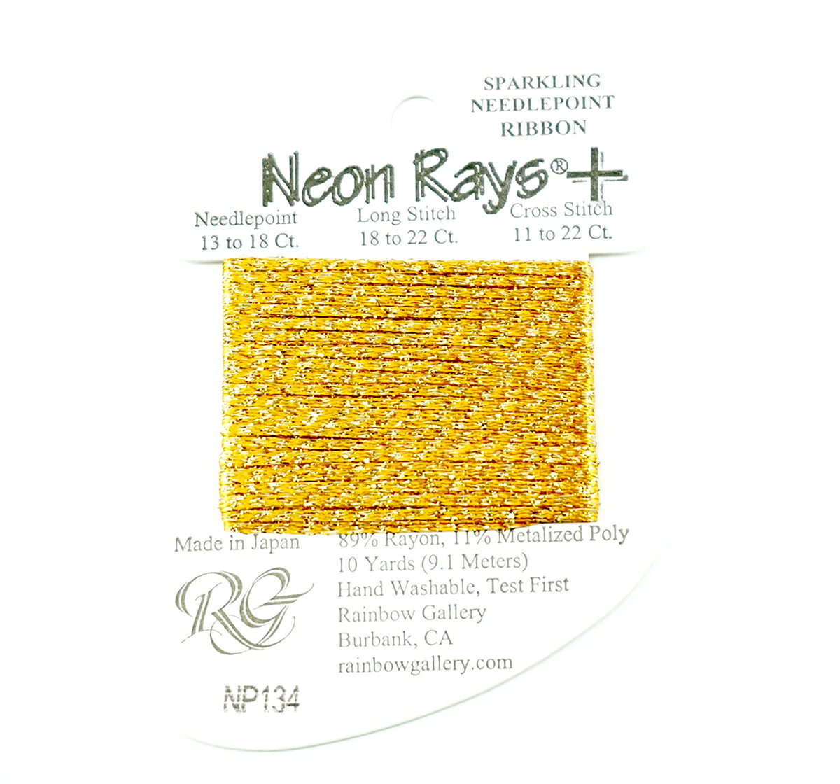 Threads ~ Neon Rays+ "Plus" #NP134 "Bright GOLD" Needlepoint Stitching thread Stitching Thread - Rainbow Gallery