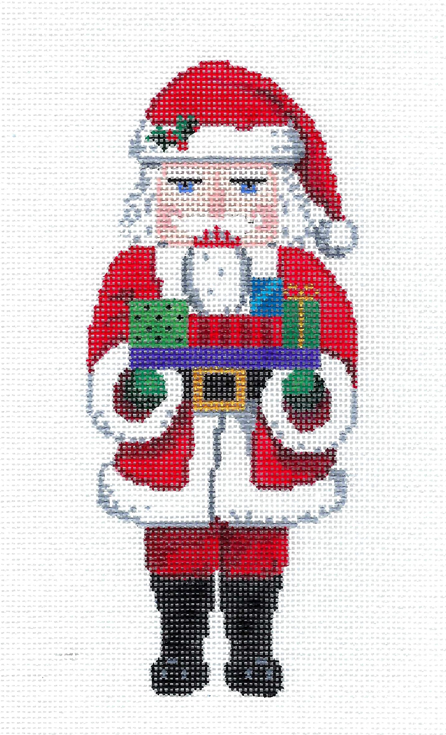 Santa ~ Santa Nutcracker with Gifts 18 Mesh handpainted Needlepoint Canvas by Susan Roberts