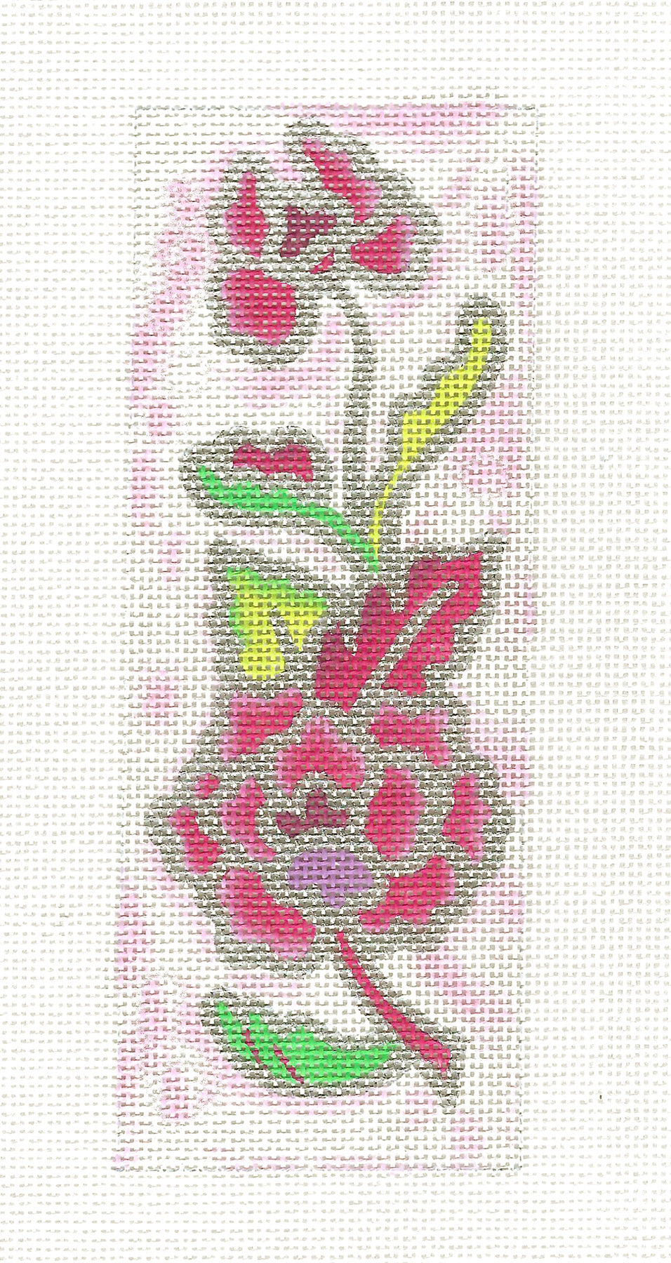 Glasses Case ~ Pink Floral Glasses Case with metallic Silver Handpainted Needlepoint Canvas by JulieMar