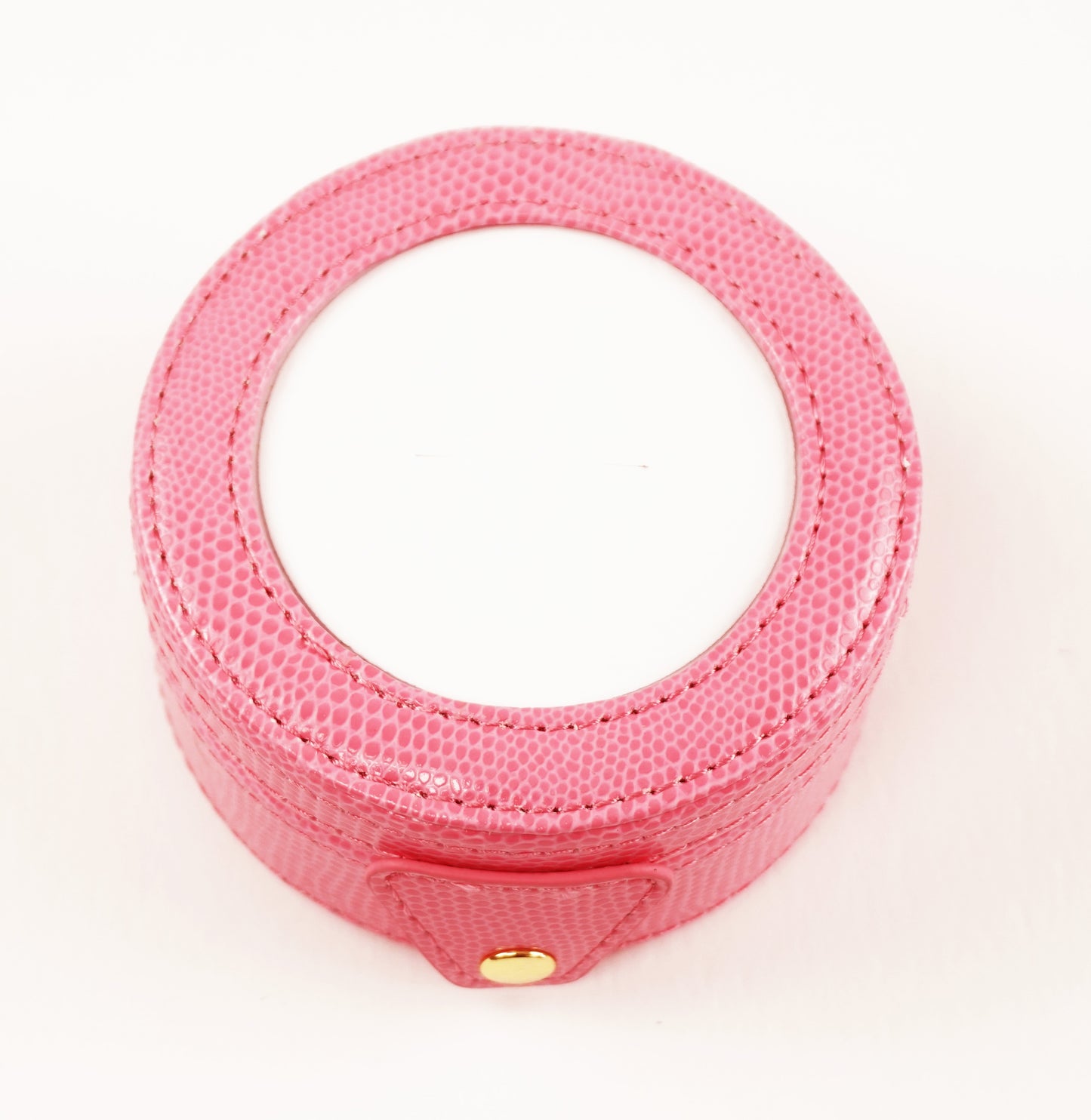 Accessory ~ Bright Pink Textured Leather Gift Box Snap Case for a handpainted Needlepoint Canvas by LEE
