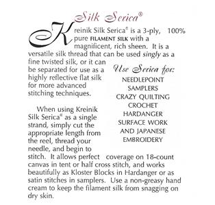 SILK SERICA #4193 Light Jade 11 Yard Spool 3 Ply for Needlepoint by Kreinik