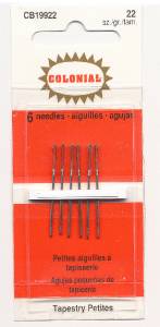Tapestry Needles ~ Colonial English "Petites" Tapestry Needle Set of 6 for Needlepoint ~ Size 22