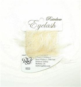 EYELASH Stitching Fiber ECRU #RE03 8 Yard Card Needlepoint Thread by Rainbow Gallery