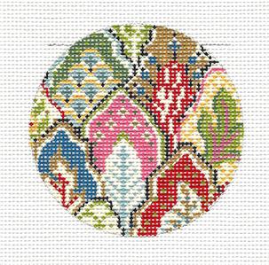 Kelly Clark ~ Oberkamp Leaves Multi-Color Collage 18 Mesh handpainted Needlepoint Canvas
