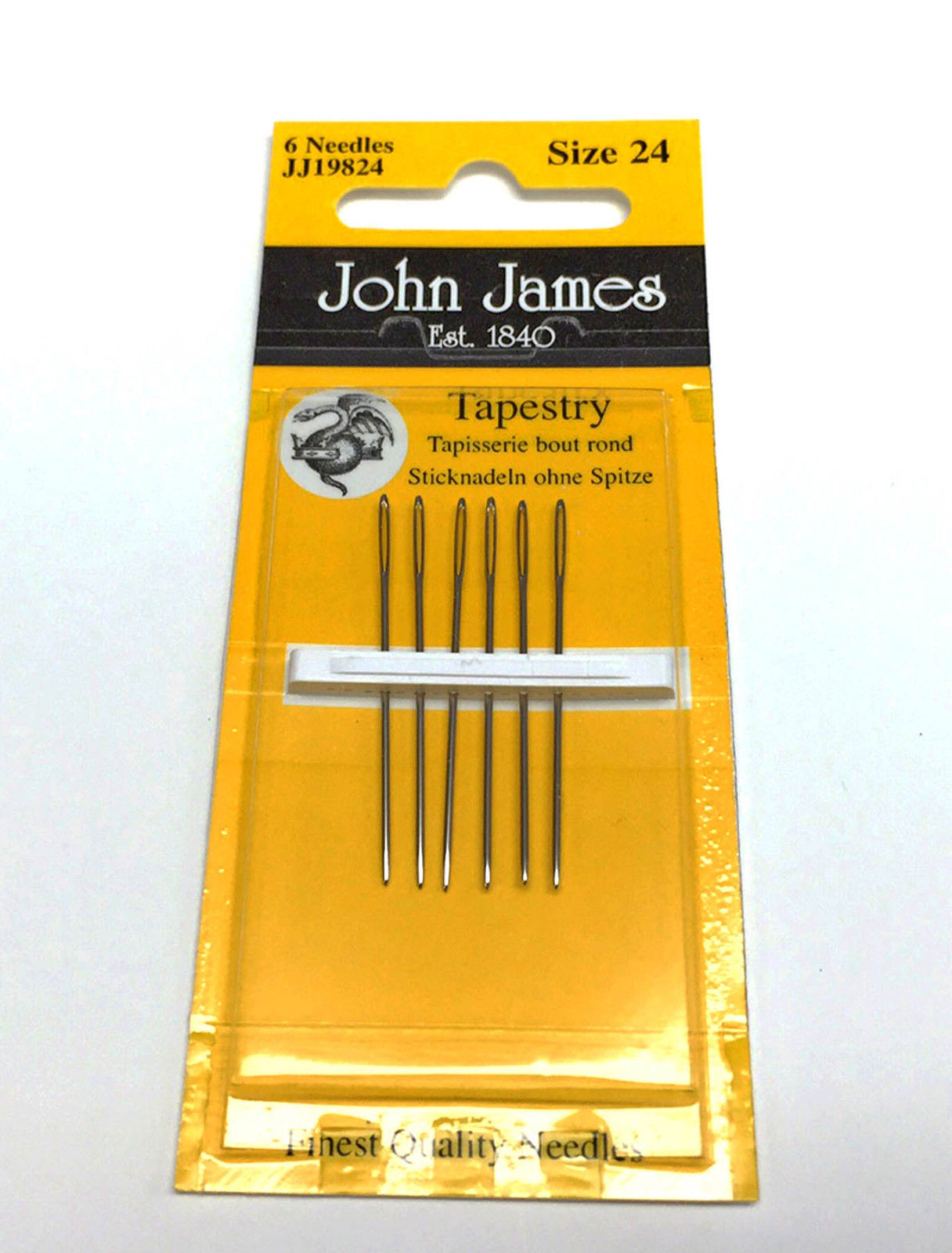 Tapestry Needles ~ John James English Tapestry Needle for Needlepoint ~ Size 24 ~ Set of 6