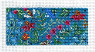 Kelly Clark Insert ~ Floral Bleeding Hearts & Bee "BB" Insert handpainted 18 Mesh Needlepoint Canvas by Kelly Clark