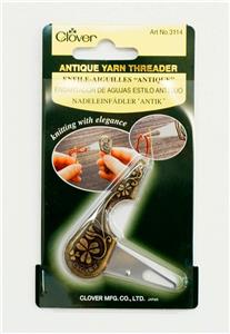 YARN THREADER ~ "Antique" Design Yarn Needle Threader Tool for Needlepoint, Fabric, Leather by Clover
