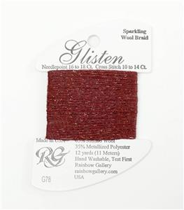 GLISTEN Sparkling Braid #78 Deep Merlot Needlepoint Thread by Rainbow Gallery