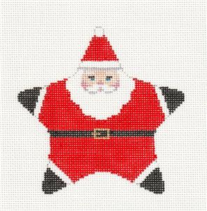 Christmas ~ Santa Christmas Suit STAR Ornament 18 Mesh handpainted Needlepoint Canvas by Susan Roberts