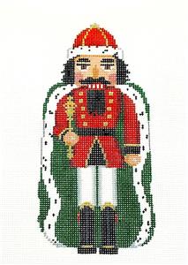 Nutcracker ~ Ermine King Nutcracker handpainted Needlepoint Ornament by Susan Roberts