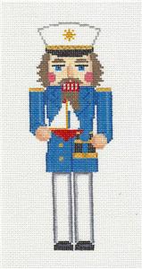 Nutcracker ~ Ships Captain Nutcracker handpainted 18 Mesh Needlepoint Ornament by Susan Roberts