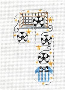 Sports ~ Medium Candy Cane Soccer Sports handpainted Needlepoint Canvas by CH Designs ~ Danji