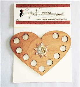 Wooden Fiber Palette & Sun & Moon Magnet for Storage of Stitching Fibers by Puffin