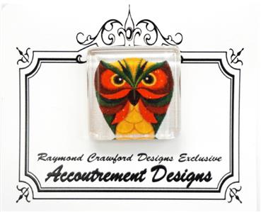 Magnet ~ Serious Owl Magnet Glass Needle Holder for Needlepoint from Raymond Crawford