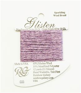 GLISTEN Sparkling Braid #33 Sheer Lilac Needlepoint Thread by Rainbow Gallery