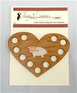 Wooden Fiber Palette & Sheep Magnet for Storage of Stitching Fibers by Puffin