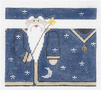 Roll Up Canvas ~ WIZARD Roll Up 3-D Ornament handpainted Needlepoint Canvas by Kathy Schenkel