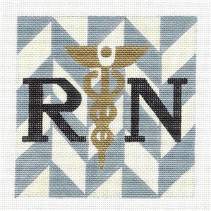 Profession Canvas ~ Registered Nurse RN Profession handpainted 5" Sq. 18 Mesh Needlepoint Ornament by Melissa Prince