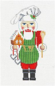 Nutcracker ~ Gingerbread Baker Nutcracker handpainted 18 Mesh Needlepoint Ornament by Susan Roberts