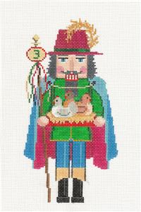 Nutcracker ~ ( 12 Days ) 3 French Hens Nutcracker 12 Days handpainted Needlepoint Ornament Susan Roberts