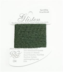 GLISTEN Sparkling Braid #94 Deep Forest Needlepoint Thread by Rainbow Gallery