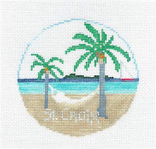 Travel Round ~ ST. CROIX, U.S. VIRGIN ISLANDS handpainted Needlepoint Canvas by Kathy Schenkel