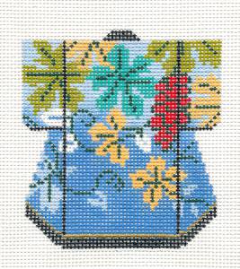 Kimono ~ Fall Leaves Oriental Petite Japanese Kimono handpainted Needlepoint Canvas LEE