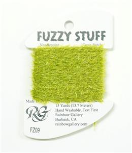 FUZZY STUFF ~ GREEN #FZ09 Stitching Fiber 15 Yard Card Needlepoint Thread Rainbow Gallery