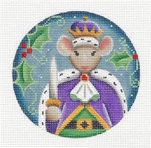 Christmas ~ Nutcracker THE MOUSE KING Regal handpainted 18 Mesh Needlepoint Canvas by Rebecca Wood