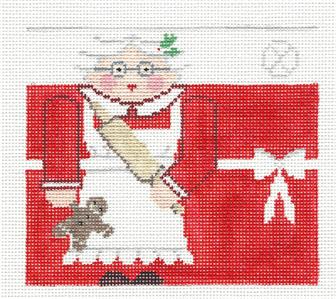 Roll Up Canvas ~ Mrs. Claus Roll Up 3-D Ornament handpainted 18 Mesh Needlepoint Canvas by Kathy Schenkel