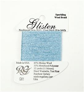 GLISTEN Sparkling Braid #81 Powder Blue Needlepoint Thread by Rainbow Gallery