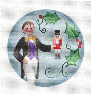 Christmas ~ Nutcracker FRITZ Ornament Regal handpainted Needlepoint Canvas by Rebecca Wood