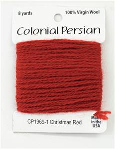 3 Ply Persian Wool #1969 "Christmas Red" Stitching Fiber for Needlepoint 8 Yards from Colonial