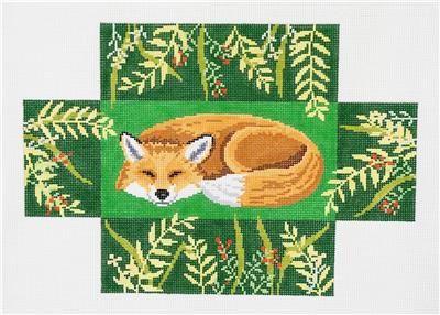 Fox Brick Cover ~ Sleeping Red Fox Brick Cover Door Stop 13 Mesh handpainted Needlepoint Canvas Susan Roberts