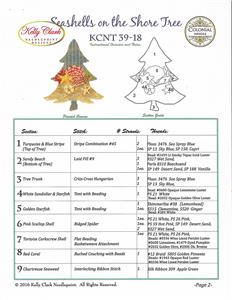 Kelly Clark Tree ~ Seashore Shells Tree Canvas, STITCH GUIDE & FIBERS Needlepoint by Kelly Clark