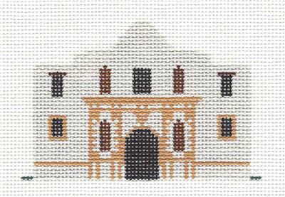 TEXAS Travel Canvas ~ ALAMO in SAN ANTONIO, TEXAS handpainted Needlepoint Canvas by Petei ~ P. Pony