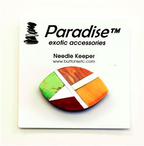 Magnet ~ SHELL INLAY OVAL #2 Needle Keeper for Needlepoint, X-Stitch, Sewing