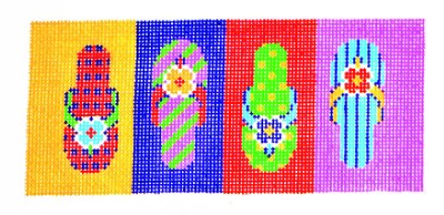 Canvas Insert ~ Flip Flop Sandals handpainted 18 Mesh Needlepoint Canvas ~ BB Insert ~ By LEE