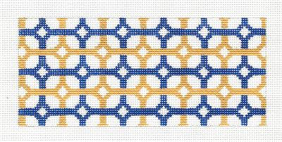 Canvas Insert~ Blue and Golden Design handpainted "BB" Needlepoint Canvas by SOS from LEE