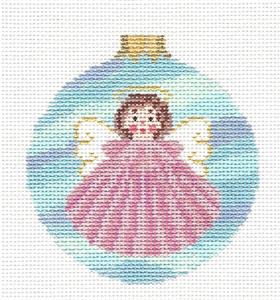 Christmas ~ Seashell Angel 3.5" Ornament handpainted 18 Mesh Needlepoint Canvas by Susan Roberts