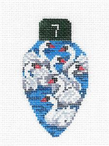 7 Swans Swimming Lightbulb handpainted Needlepoint Canvas Edie & Ginger from CBK