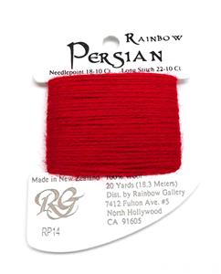 Persian Wool #RP14 "Fiery Red" Single Ply Persian Needlepoint Thread by Rainbow Gallery