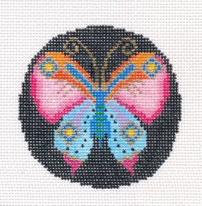 Butterfly ~ Cloisonné Butterfly handpainted Needlepoint Canvas Ornament by Treglown Designs