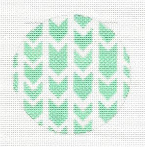 Round ~ Green Arrows Design Rd. handpainted Needlepoint Canvas by SOS from LEE