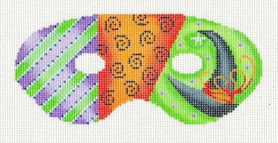 Halloween-LARGE Halloween Witches Hat MASK handpainted Needlepoint Canvas by Assoc.Talent